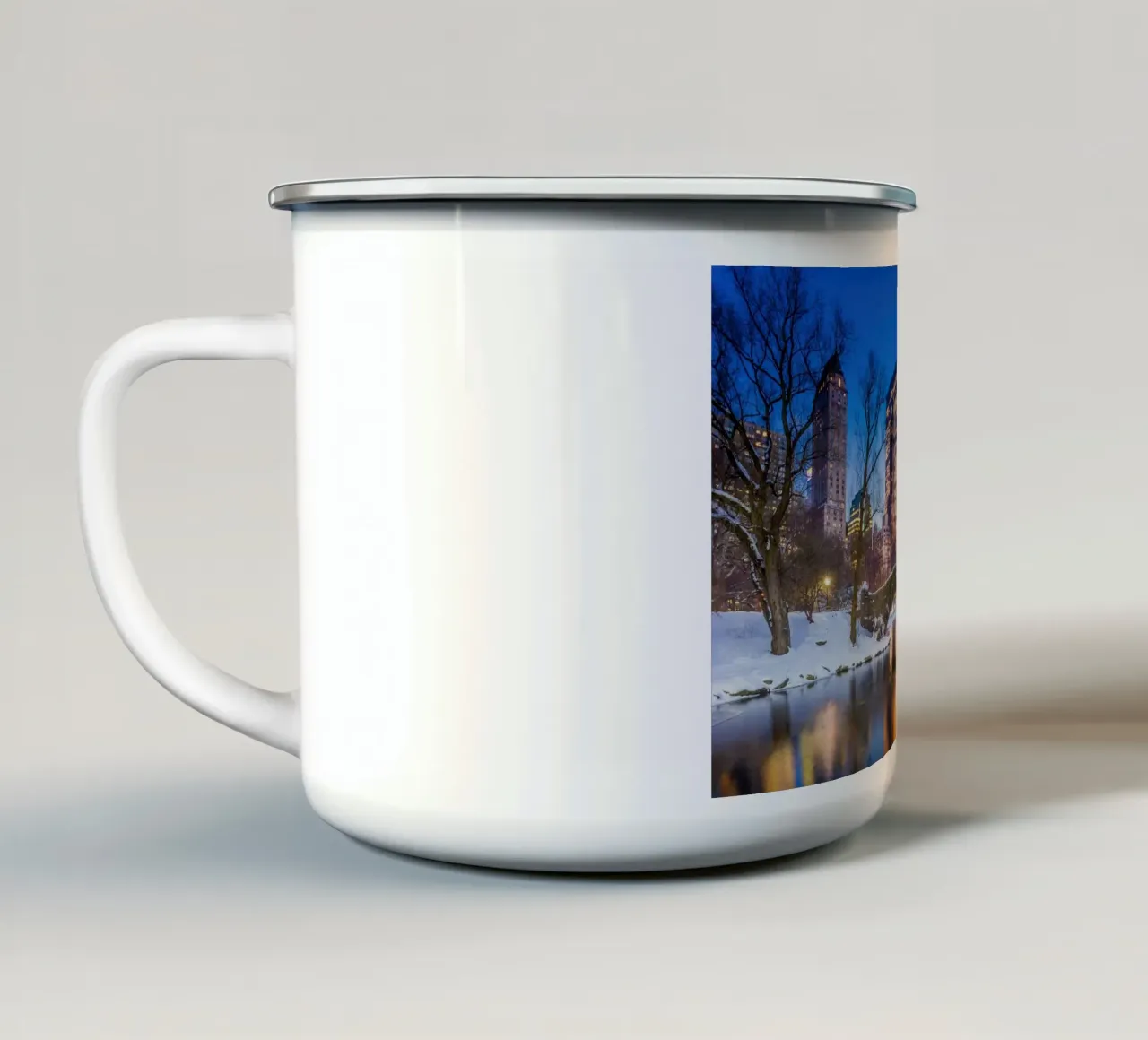 Il ponte di Gapstow in inverno, Central Park, New York, USA tazza in smalto da Wanderlust Vibes