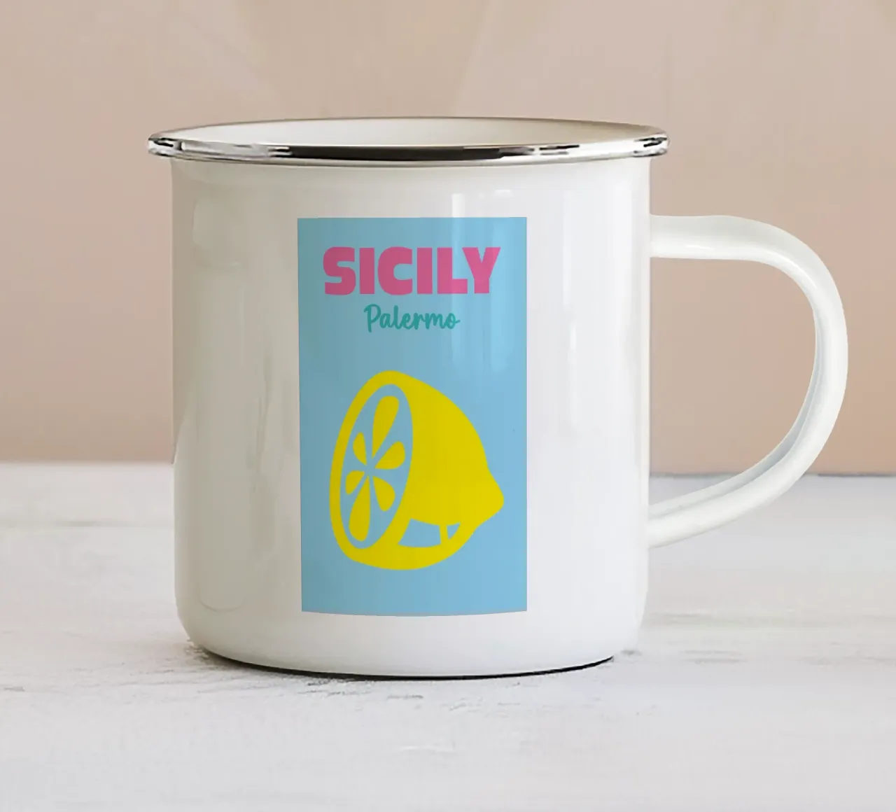 Sicilia, Palermo tazza in smalto da Art Fart