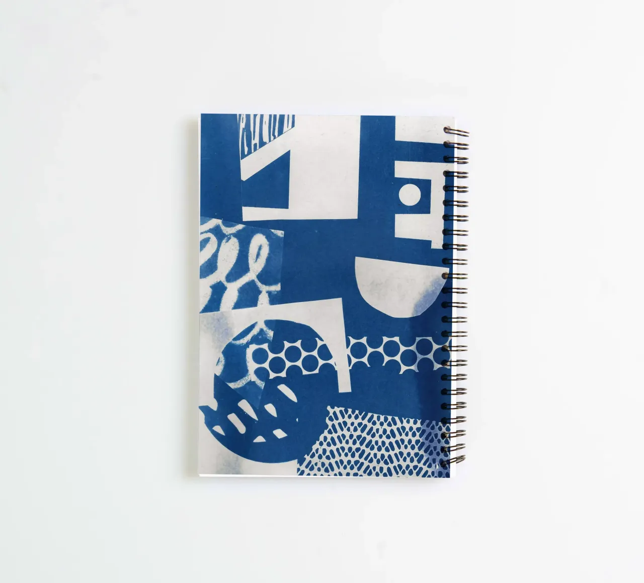 Cyanotype géométrique II carnet à spirale de Kim Hubball Studio