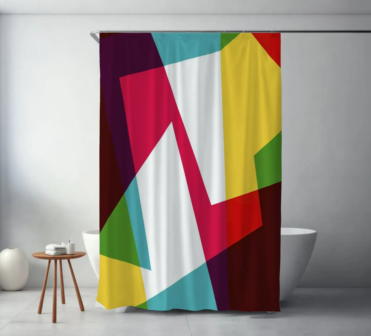 Jazzed Geometric shower curtain by Kim Hubball Studio