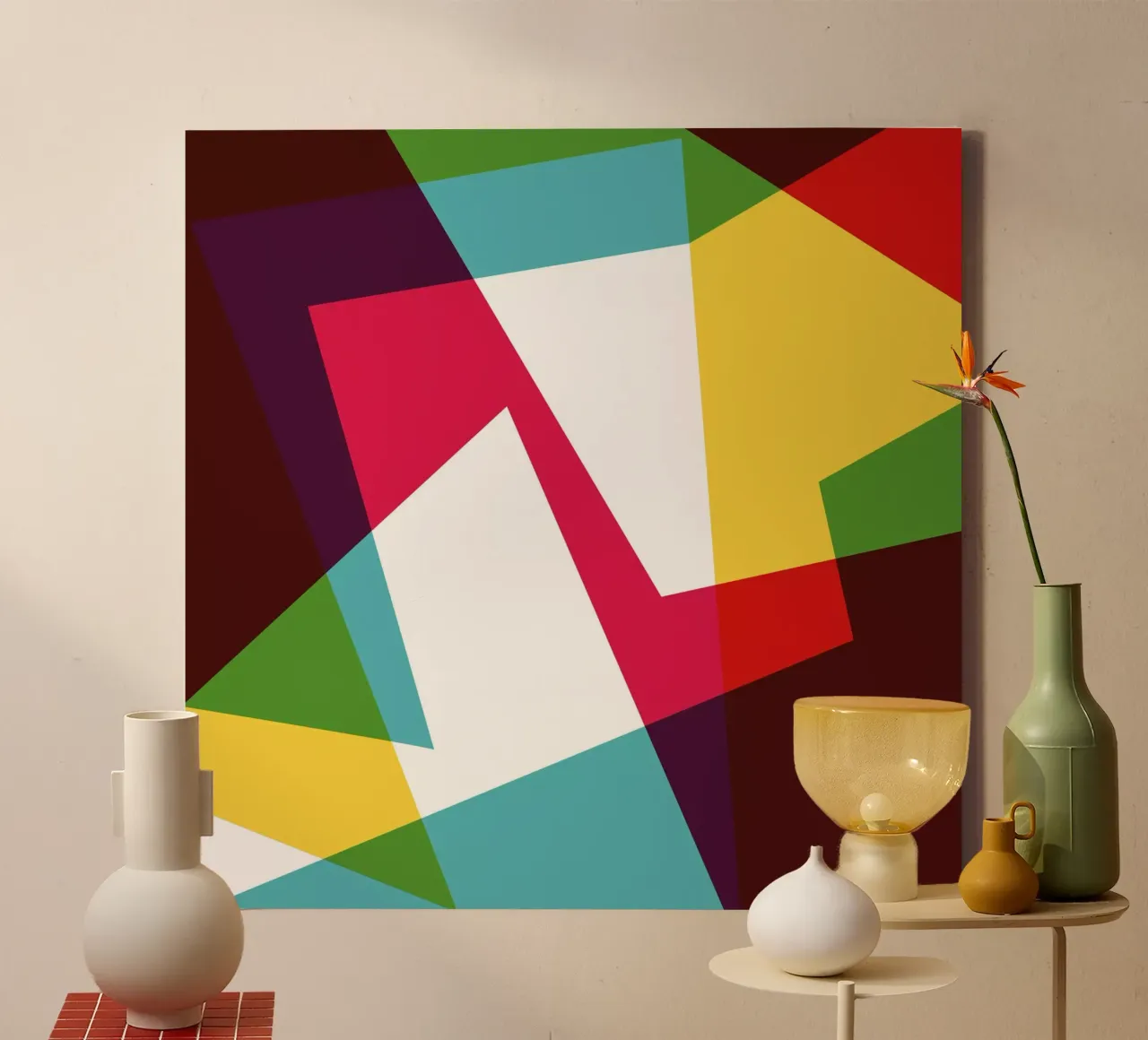 Jazzed Geometric tela con Cornice a cassetta da Kim Hubball Studio