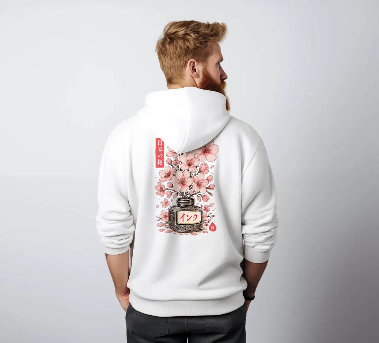 Fiore di sakura - inchiostro giapponese per fiori di ciliegio felpa con cappuccio da LM2KONE