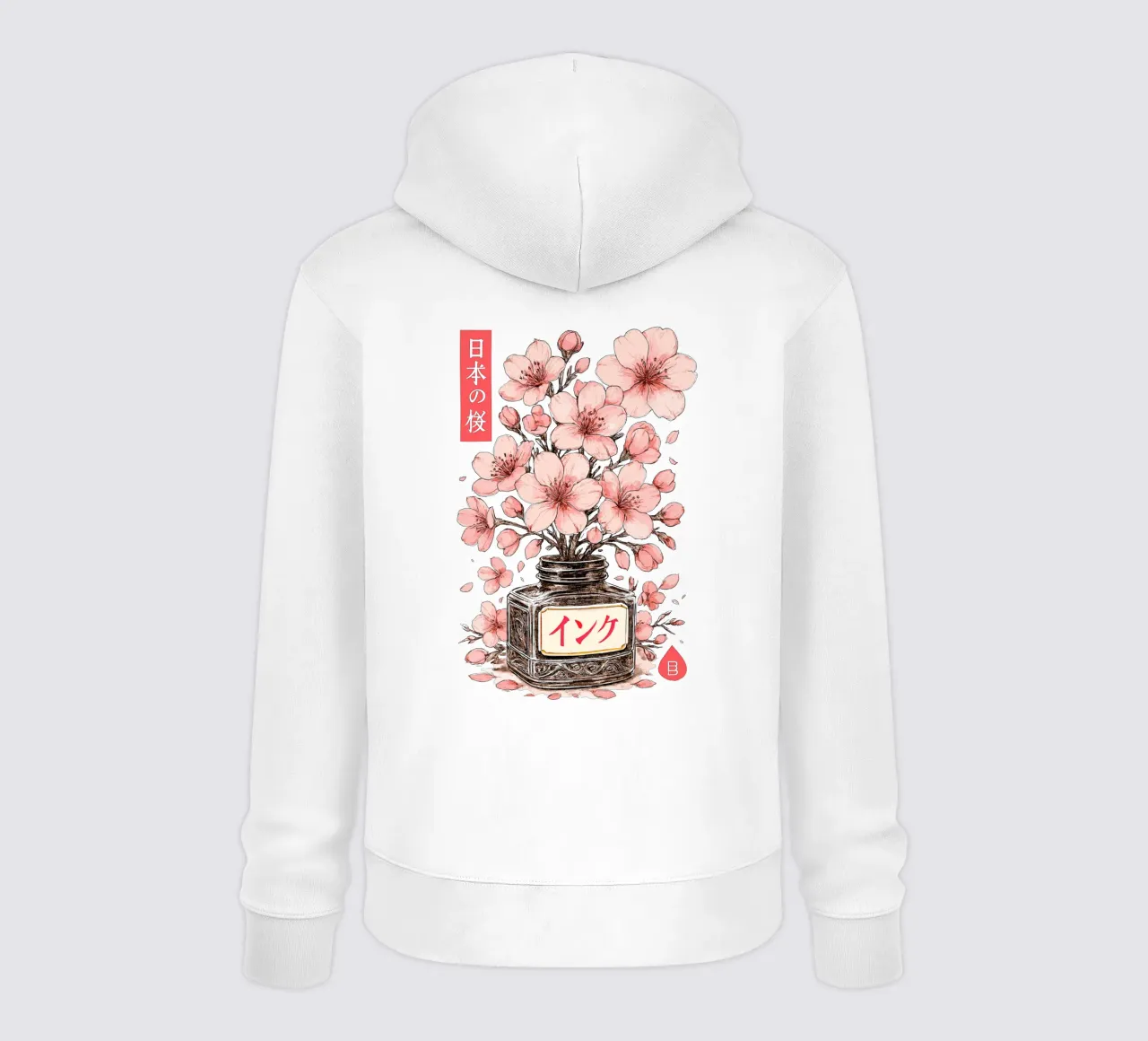 Fiore di sakura - inchiostro giapponese per fiori di ciliegio felpa con cappuccio da LM2KONE