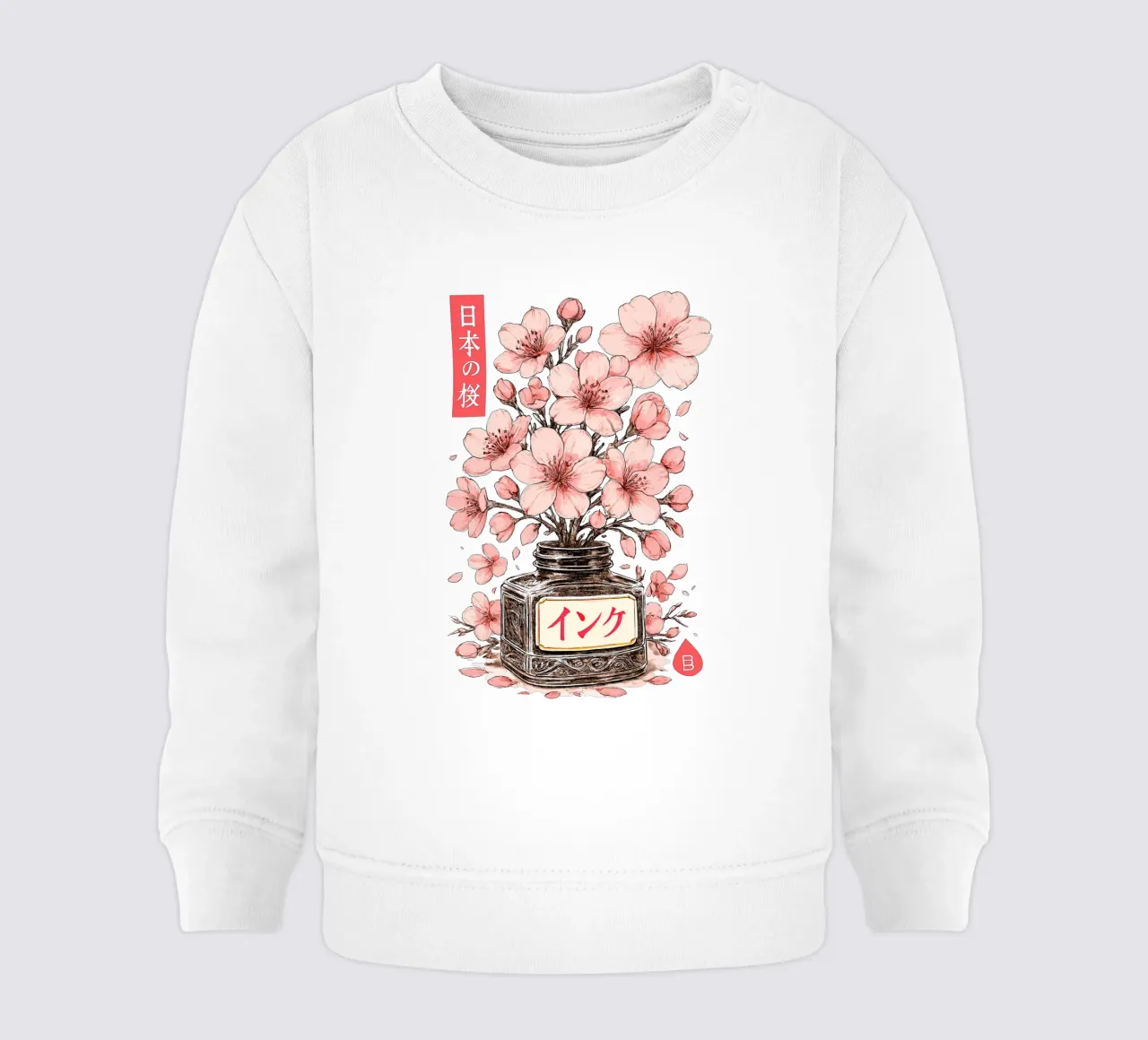 Fiore di sakura - inchiostro giapponese per fiori di ciliegio felpa neonato da LM2KONE
