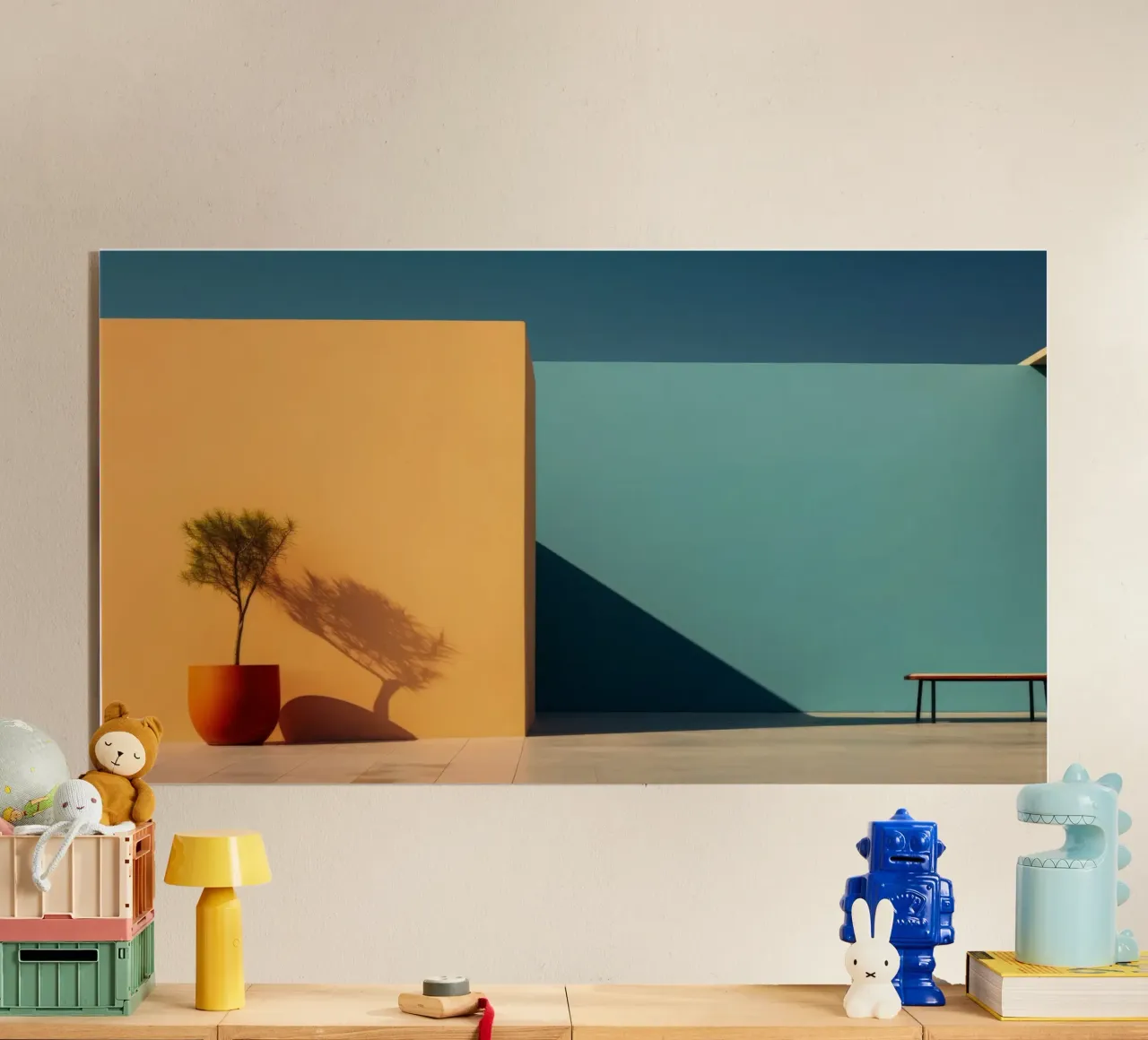 Minimalistische Architectuur Poster - Geometrische schaduwen acryl van Affiches Minimalistes