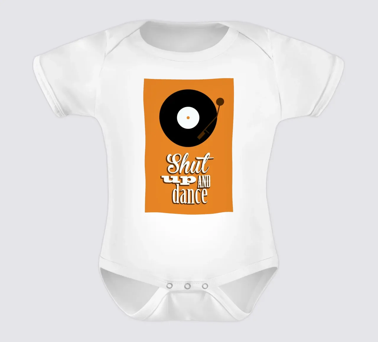 Shut Up short-sleeve baby romper by Trabolt Design