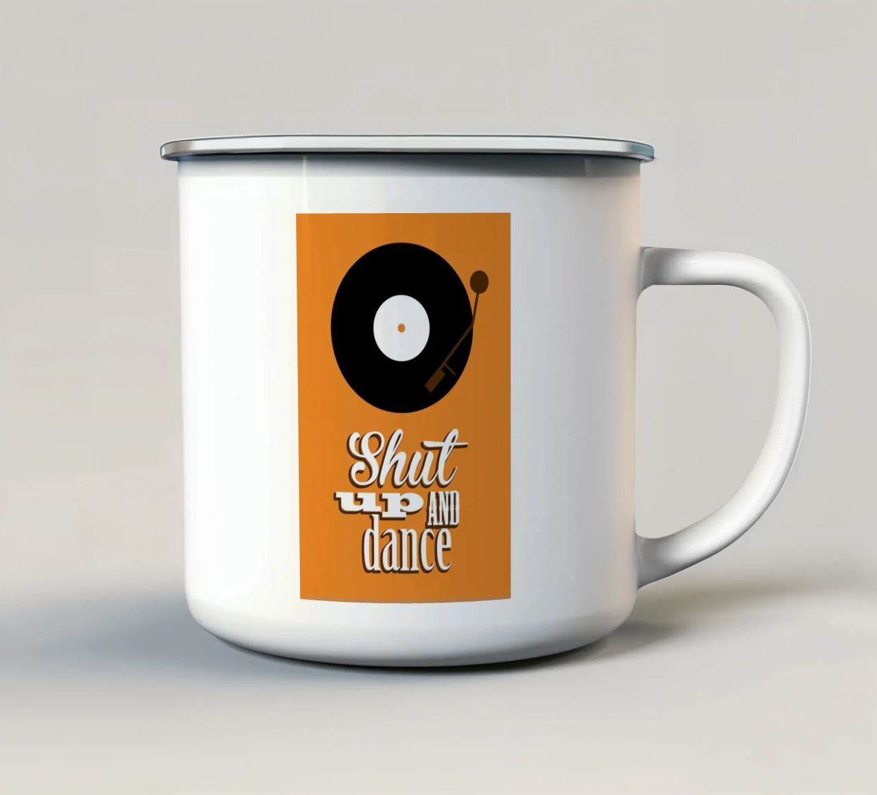 Shut Up tazza in smalto da Trabolt Design