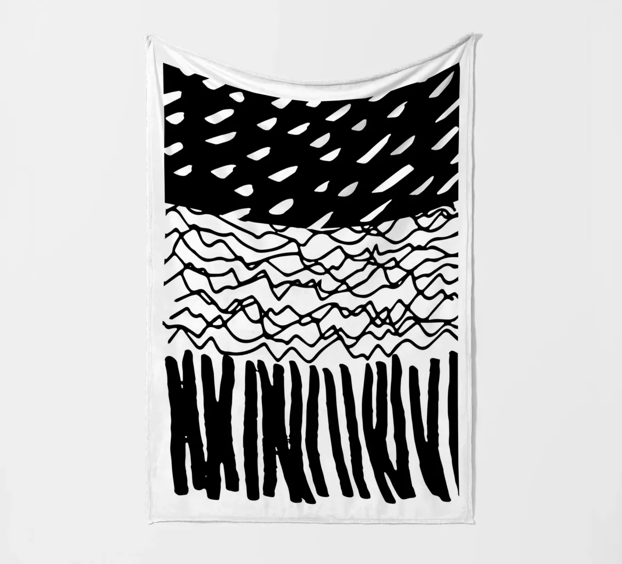 Black Marks Graphic Pattern fleece blanket by Kim Hubball Studio