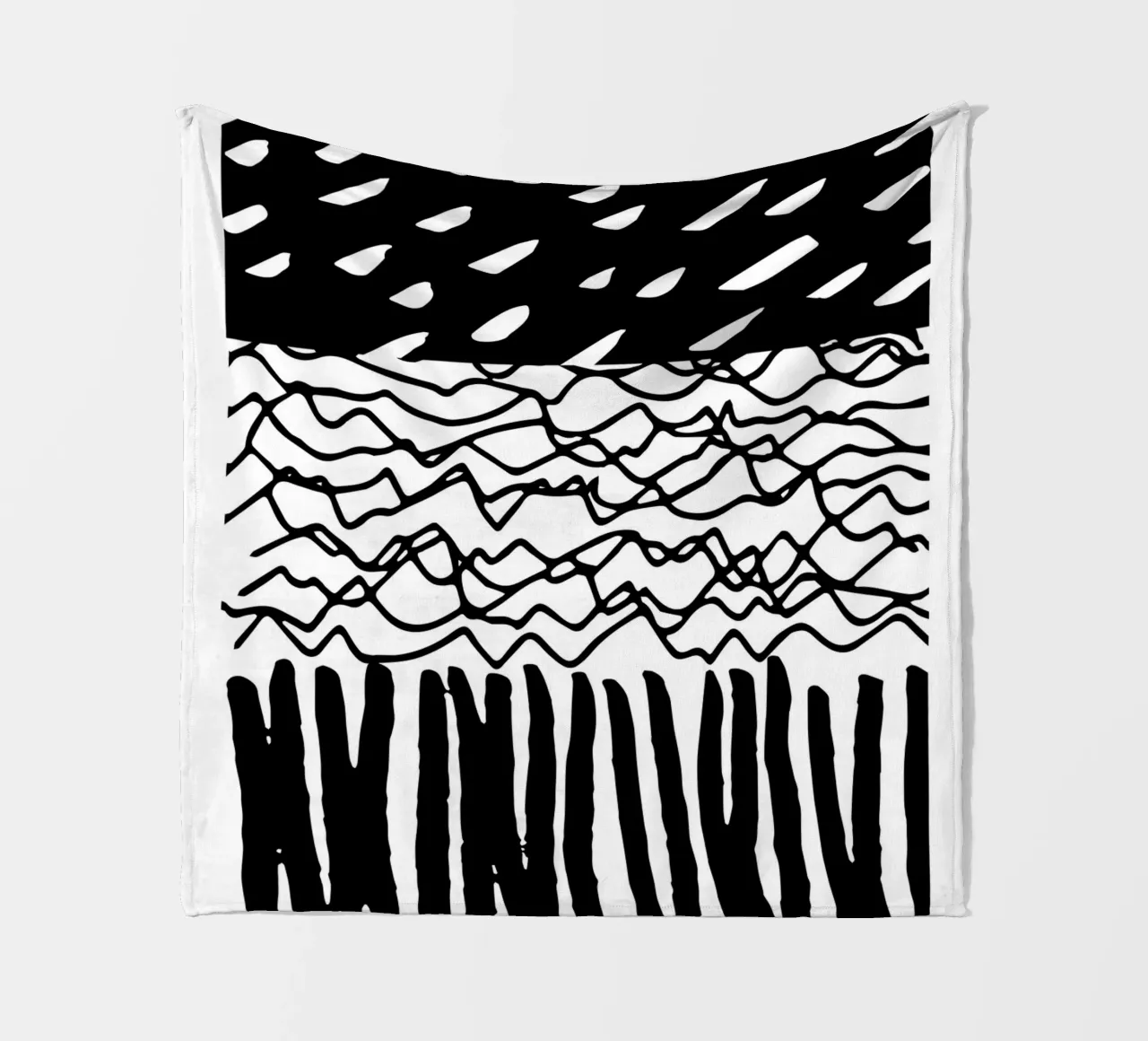 Black Marks Graphic Pattern fleece blanket by Kim Hubball Studio