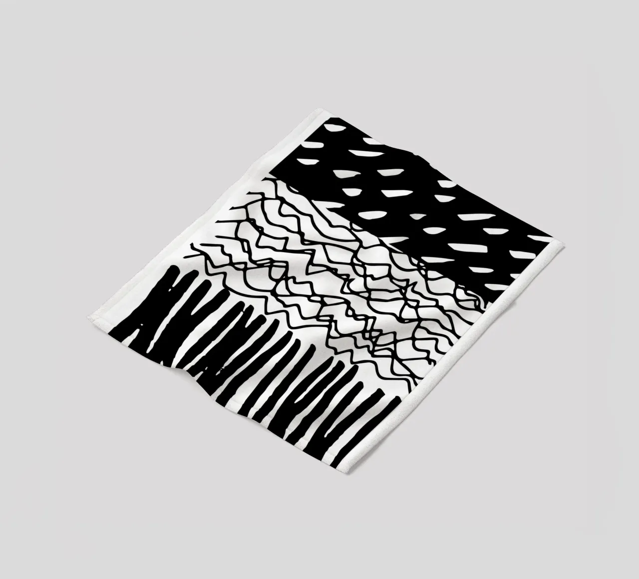 Black Marks Graphic Pattern fleece blanket by Kim Hubball Studio