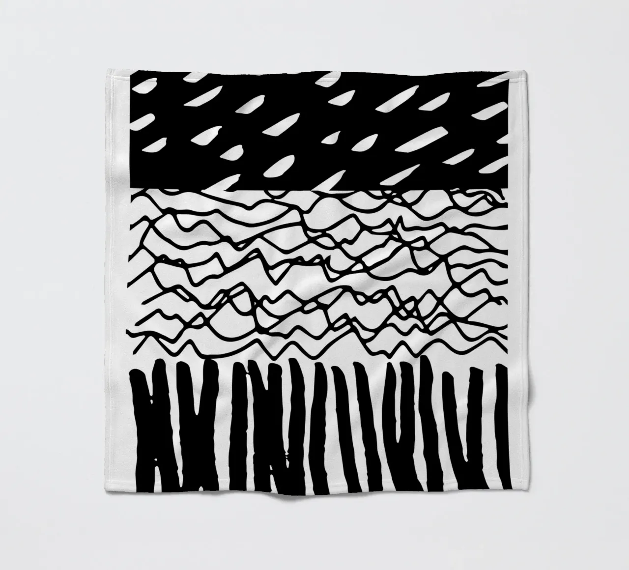 Black Marks Graphic Pattern fleece blanket by Kim Hubball Studio