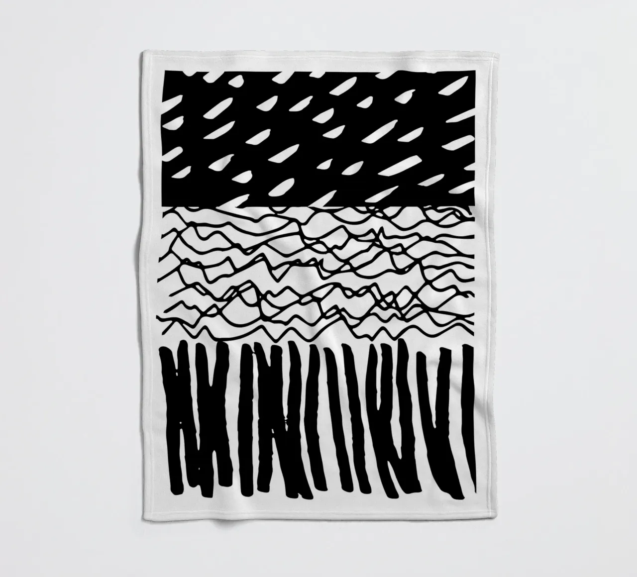 Black Marks Graphic Pattern fleece blanket by Kim Hubball Studio