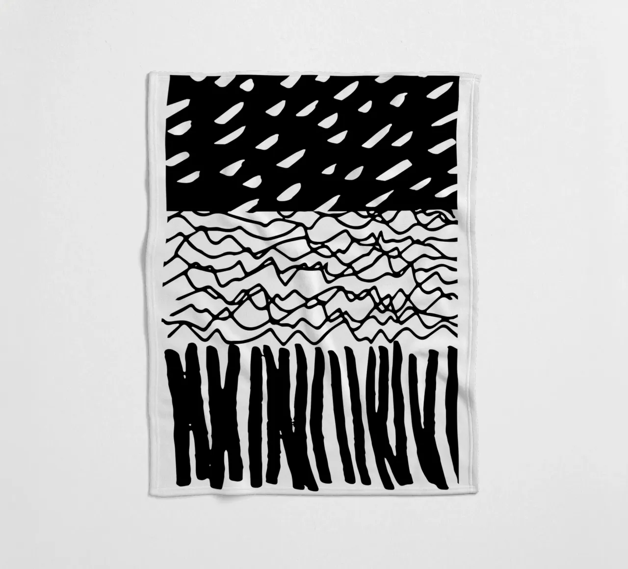 Black Marks Graphic Pattern fleece blanket by Kim Hubball Studio