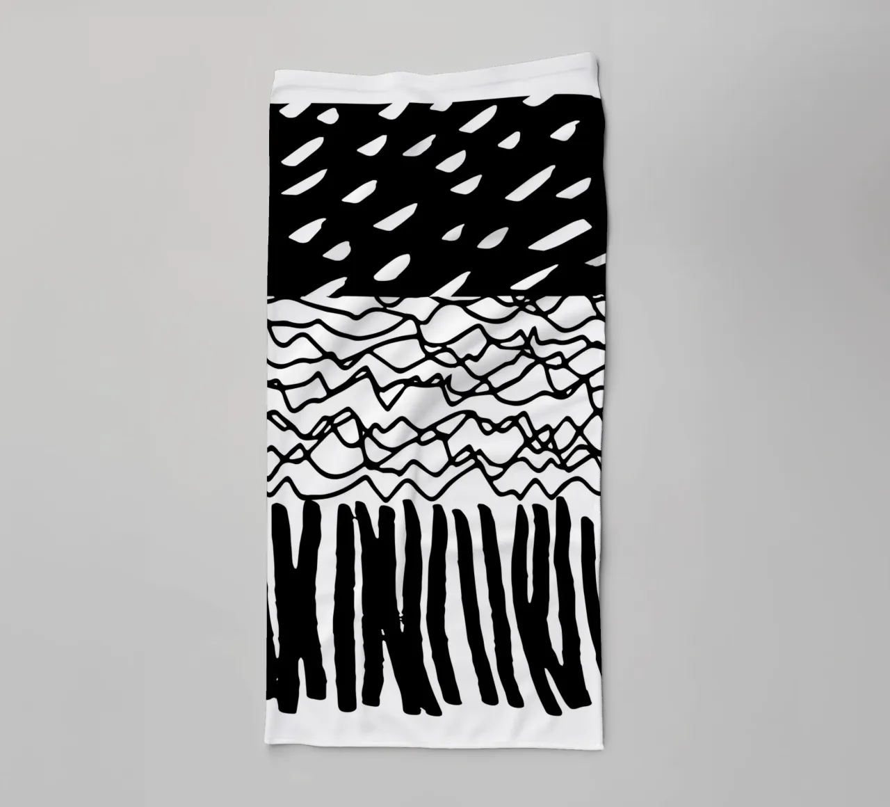 Black Marks Graphic Pattern towel by Kim Hubball Studio