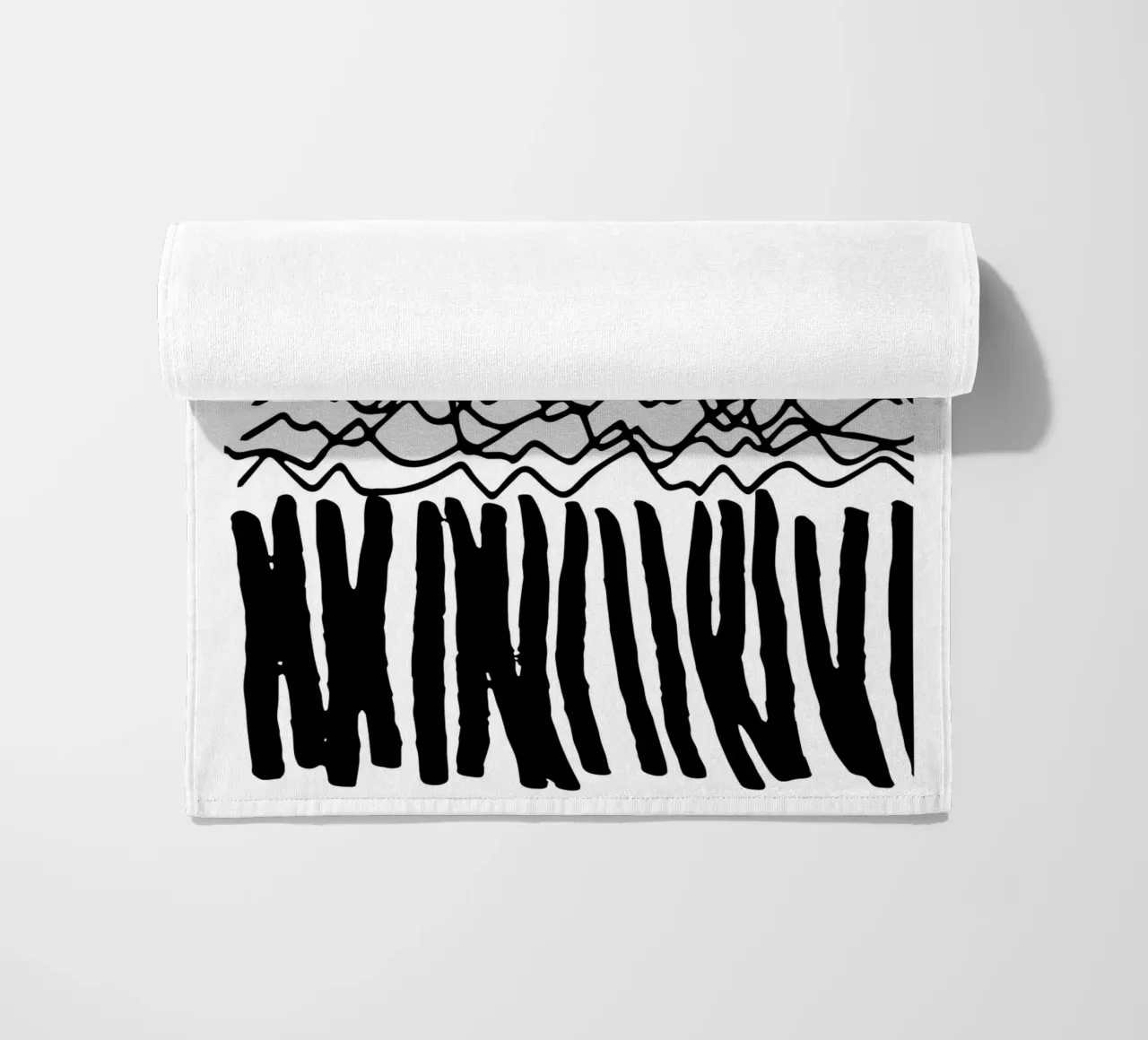 Black Marks Graphic Pattern beach towel by Kim Hubball Studio