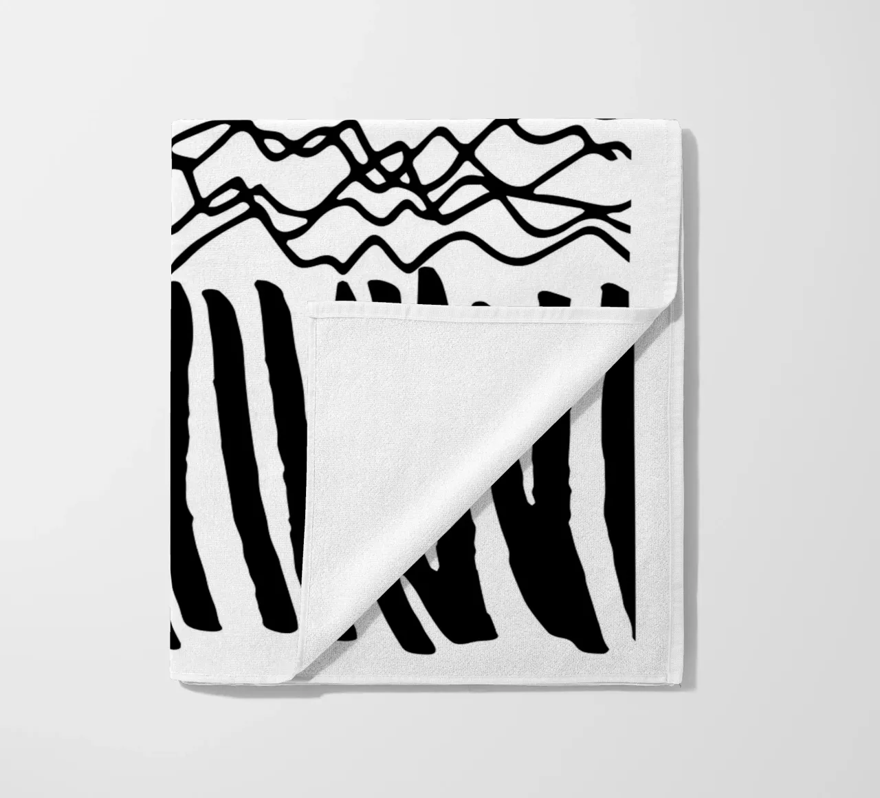 Black Marks Graphic Pattern beach towel by Kim Hubball Studio