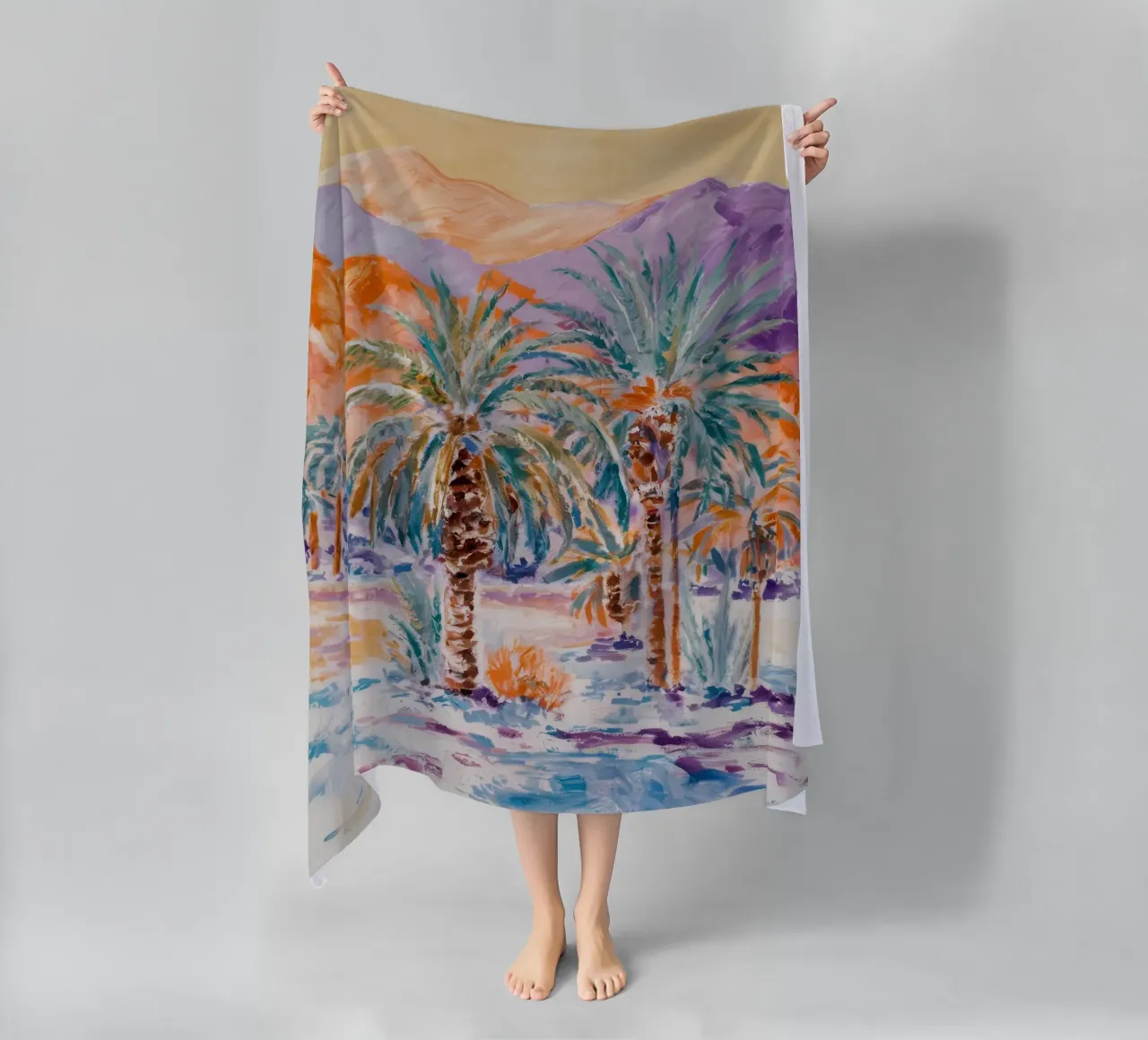 Riflesso di palma dell'oasi telo mare da Angkasa Mist