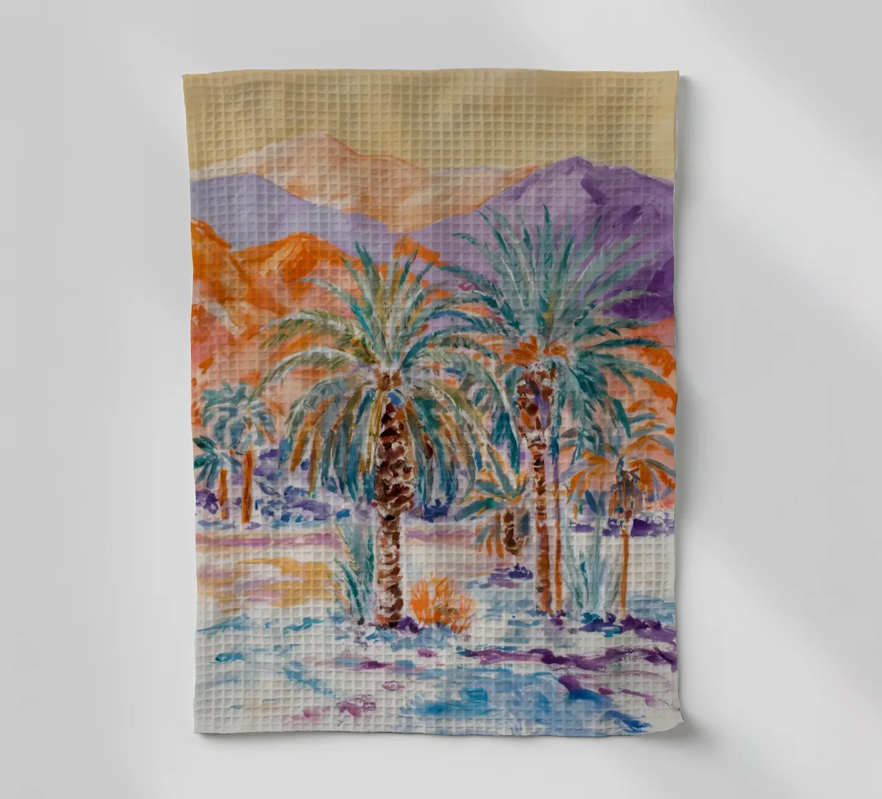 Riflesso di palma dell'oasi canovaccio da cucina da Angkasa Mist