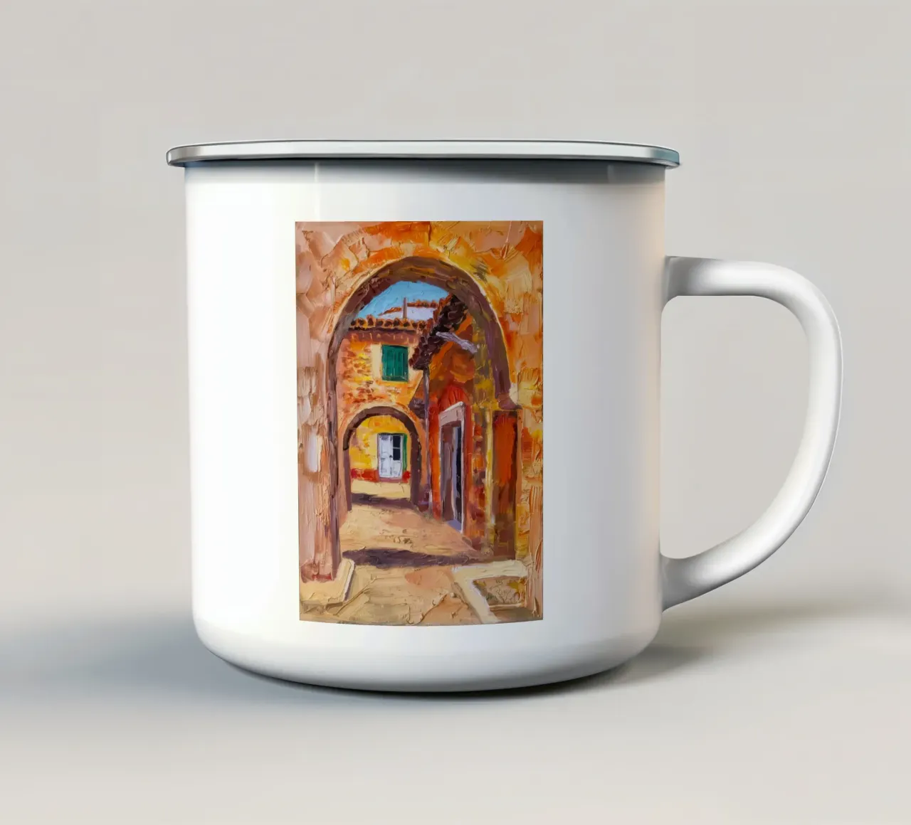Mercato rustico ad arco tazza in smalto da Angkasa Mist