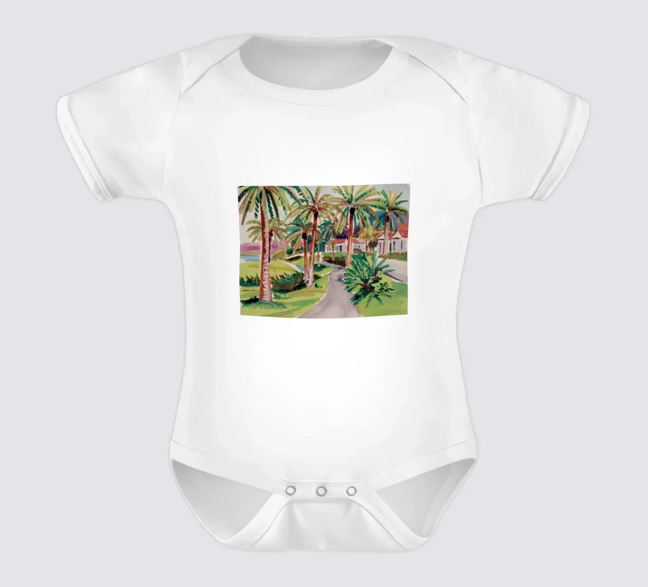 Villa Palm Serenity body neonato maniche corte da Angkasa Mist