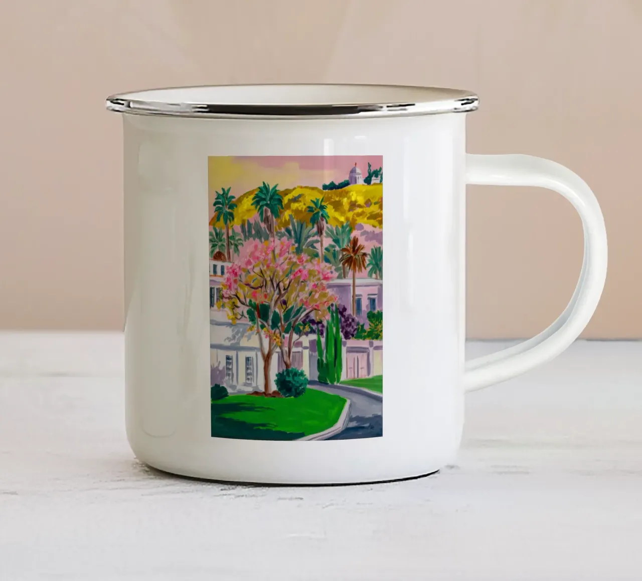 Blossom Villa Splendor tazza in smalto da Angkasa Mist