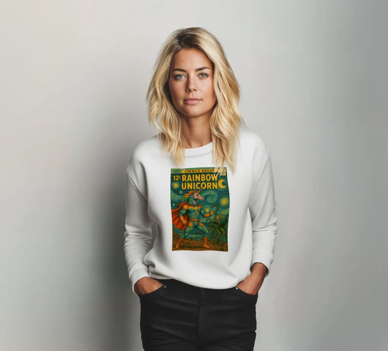 RAINBOW UNICORN - Fresh Supes On The Block felpa da Vintage Van Gogh