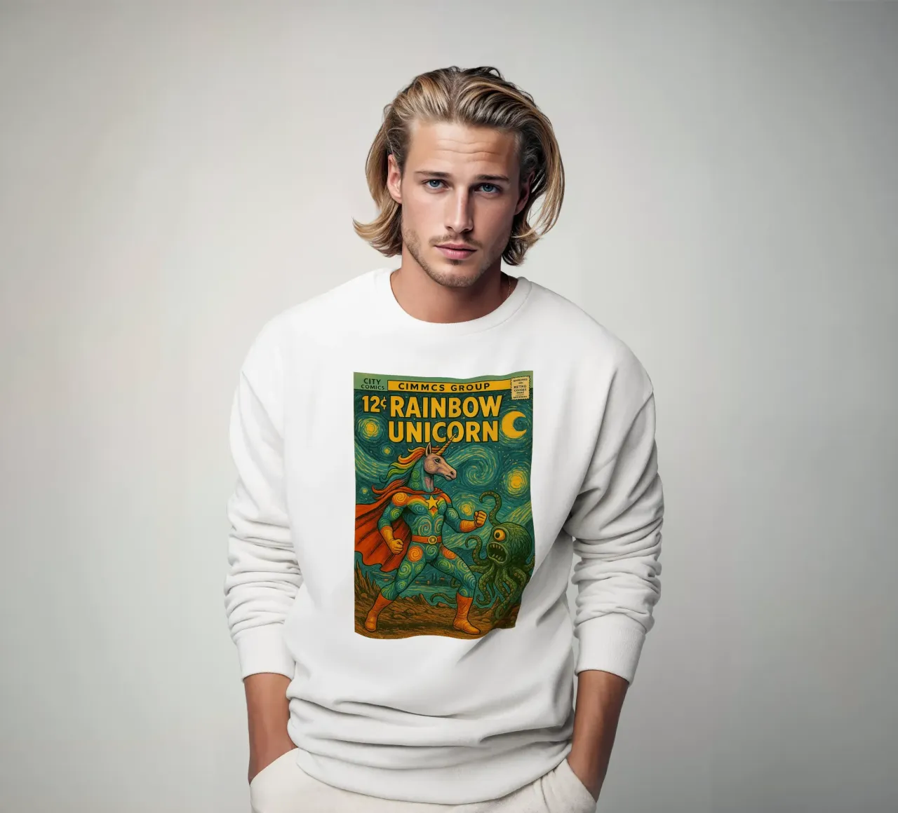 RAINBOW UNICORN - Fresh Supes On The Block felpa da Vintage Van Gogh