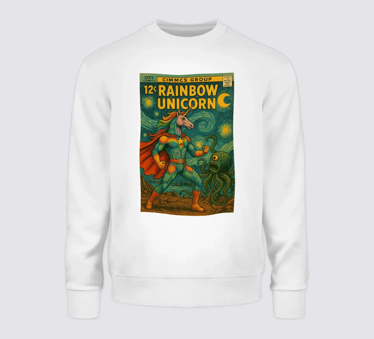 RAINBOW UNICORN - Fresh Supes On The Block felpa da Vintage Van Gogh