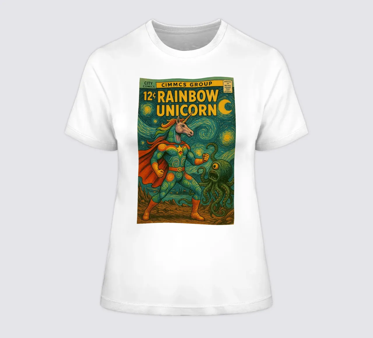 RAINBOW UNICORN - Fresh Supes On The Block t-shirt da donna da Vintage Van Gogh