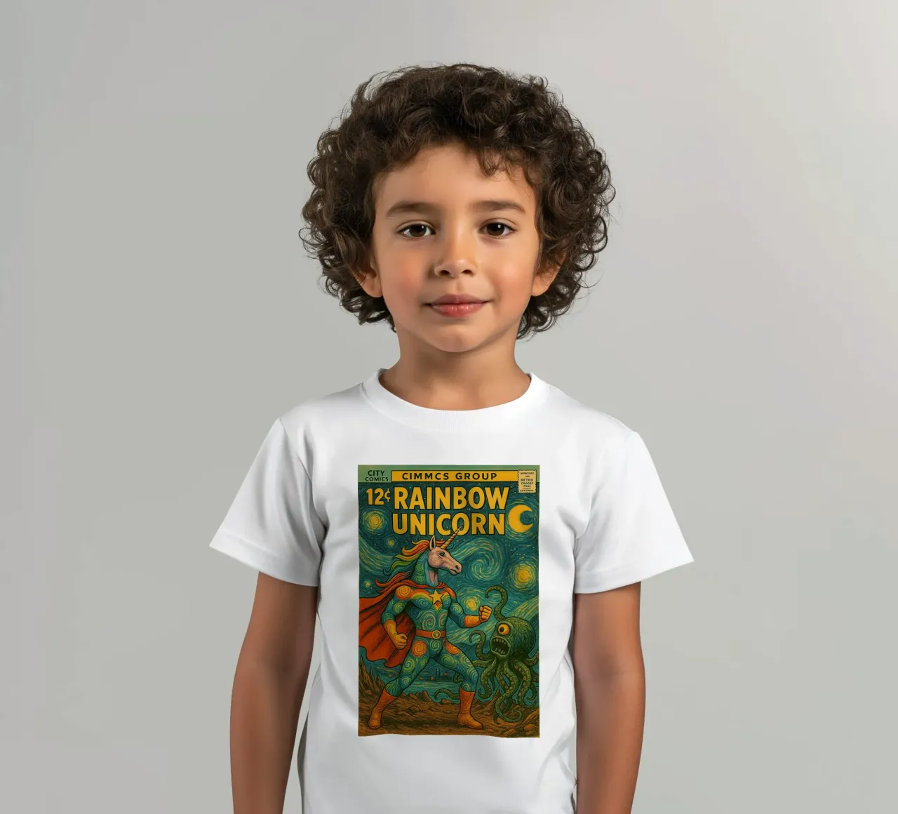 RAINBOW UNICORN - Fresh Supes On The Block t-shirt bambini da Vintage Van Gogh