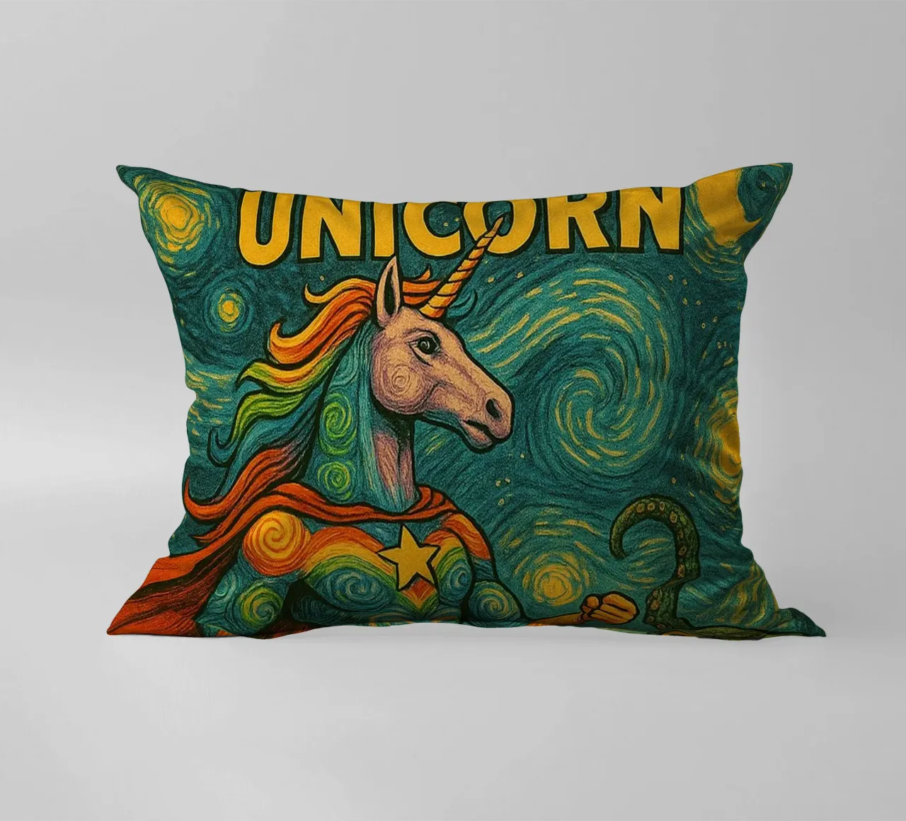 RAINBOW UNICORN - Fresh Supes On The Block cuscino da Vintage Van Gogh