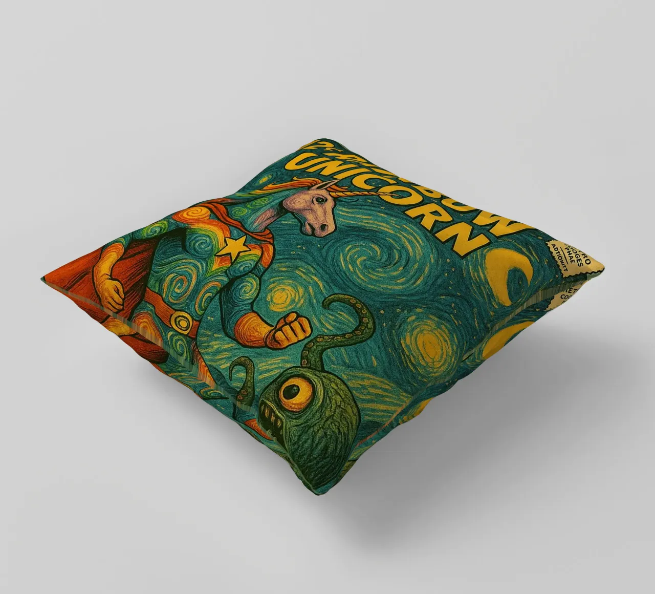 RAINBOW UNICORN - Fresh Supes On The Block cuscino da Vintage Van Gogh