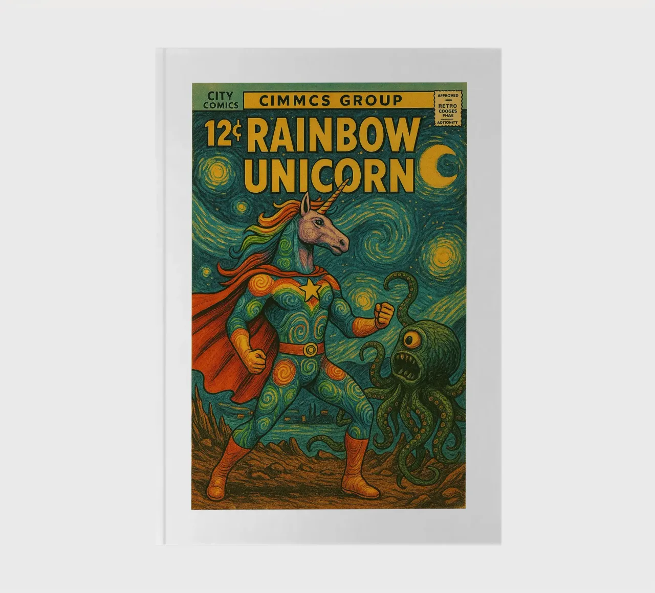 RAINBOW UNICORN - Fresh Supes On The Block carnet de notes de Vintage Van Gogh