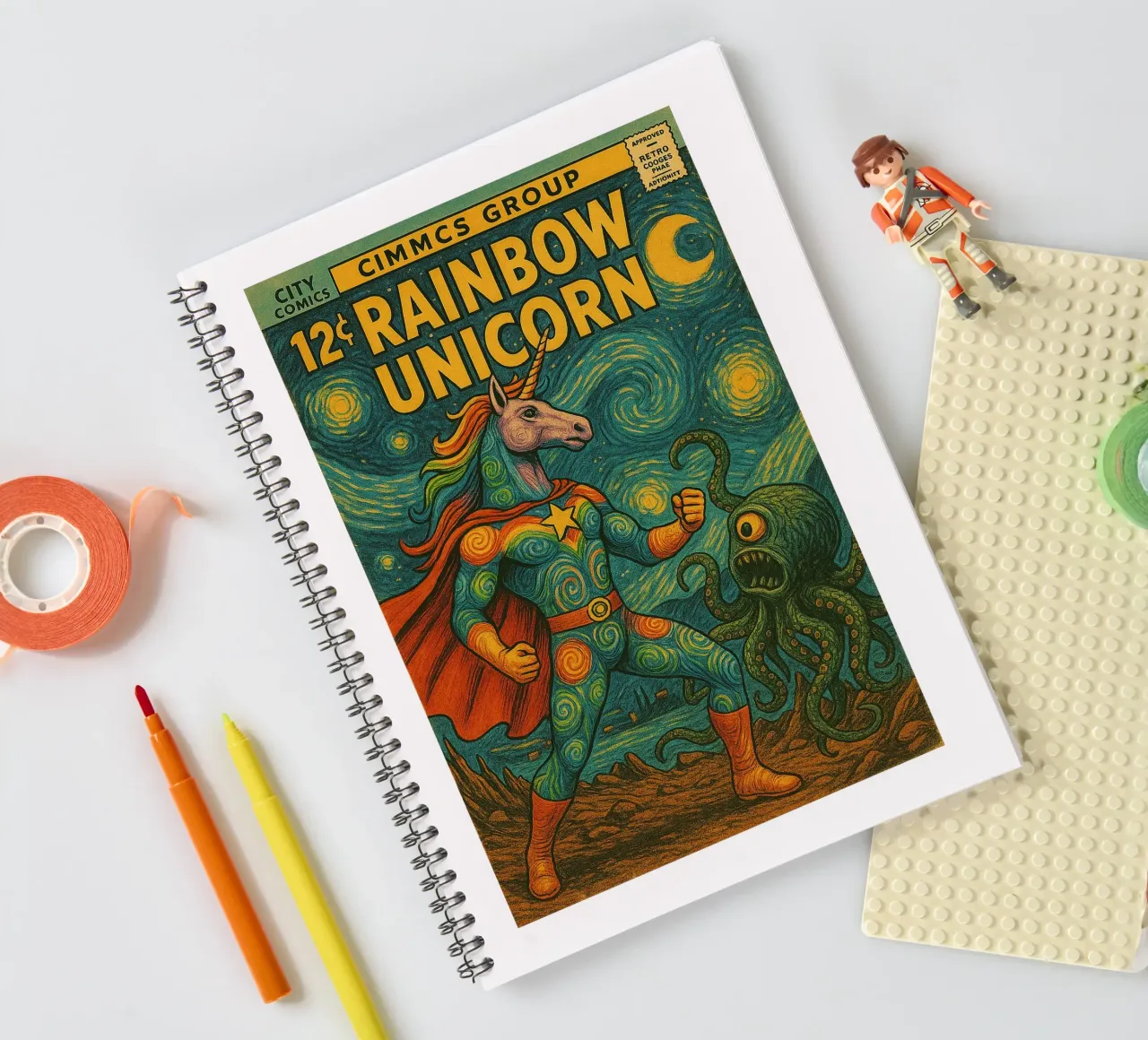 RAINBOW UNICORN - Fresh Supes On The Block diario ad anelli da Vintage Van Gogh