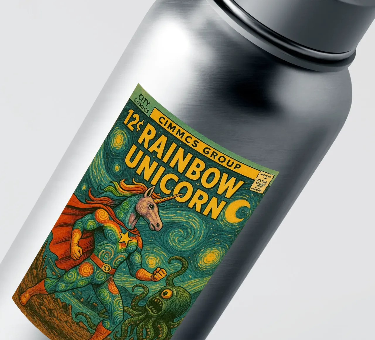 RAINBOW UNICORN - Fresh Supes On The Block adesivo da Vintage Van Gogh