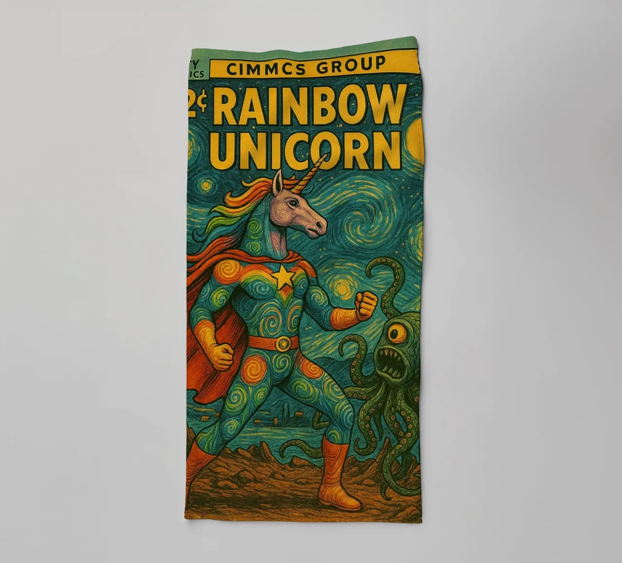 RAINBOW UNICORN - Fresh Supes On The Block badhanddoek van Vintage Van Gogh