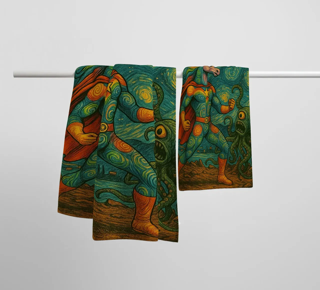 RAINBOW UNICORN - Fresh Supes On The Block badhanddoek van Vintage Van Gogh