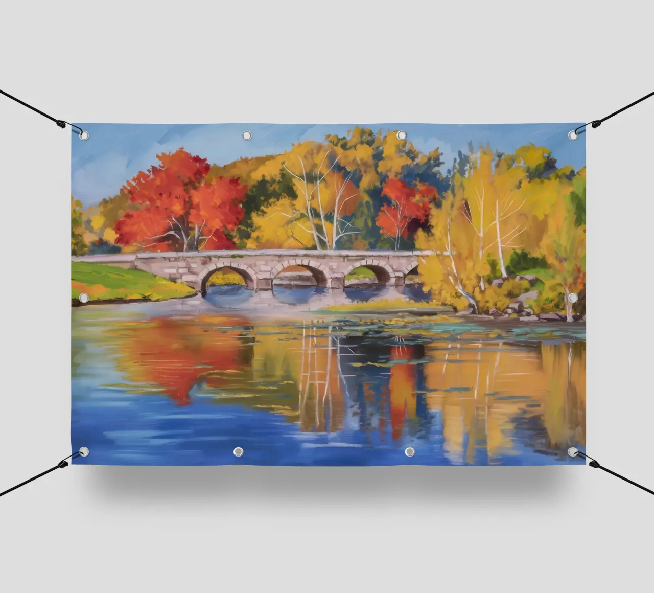 Riflessione autunnale sul fiume telo in pvc da Angkasa Mist