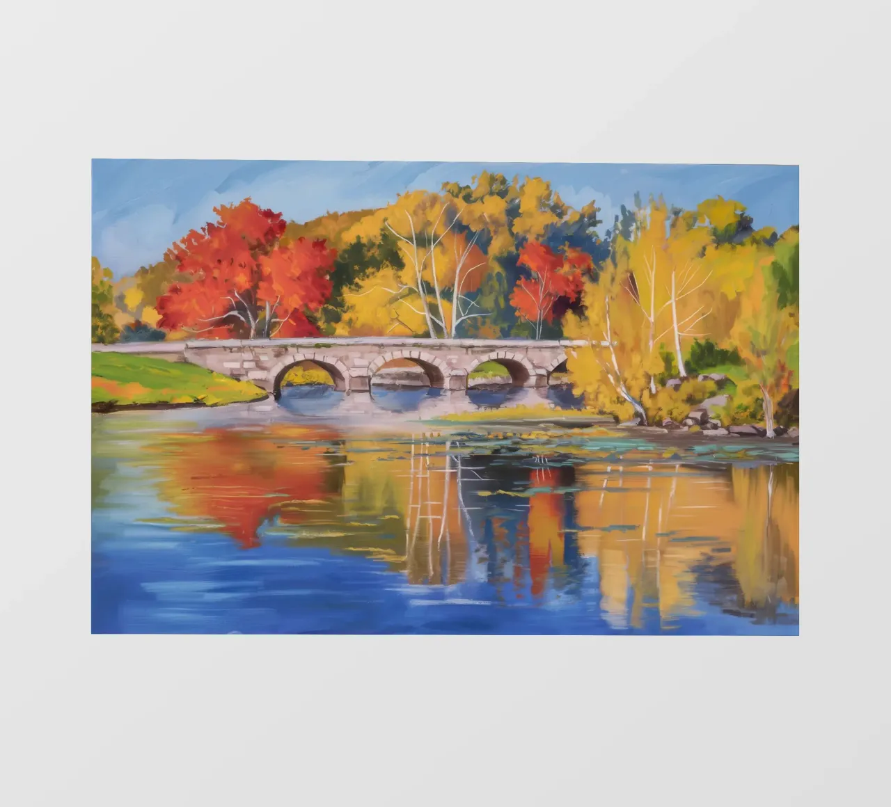 Riflessione autunnale sul fiume telo in pvc da Angkasa Mist
