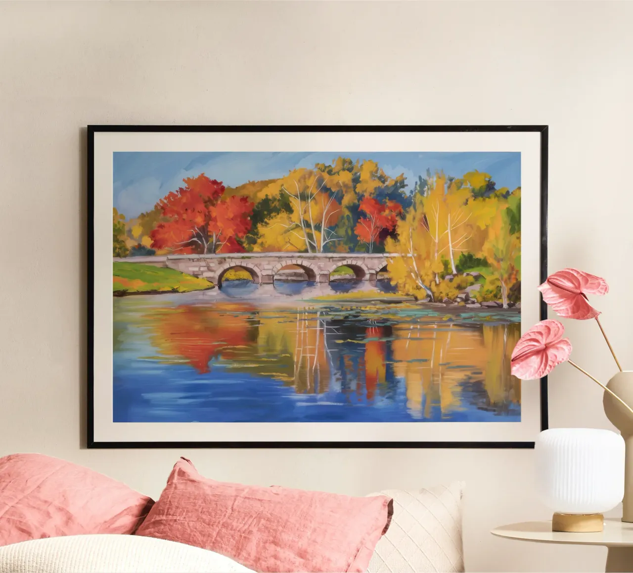 Riflessione autunnale sul fiume carta hahnemühle da Angkasa Mist