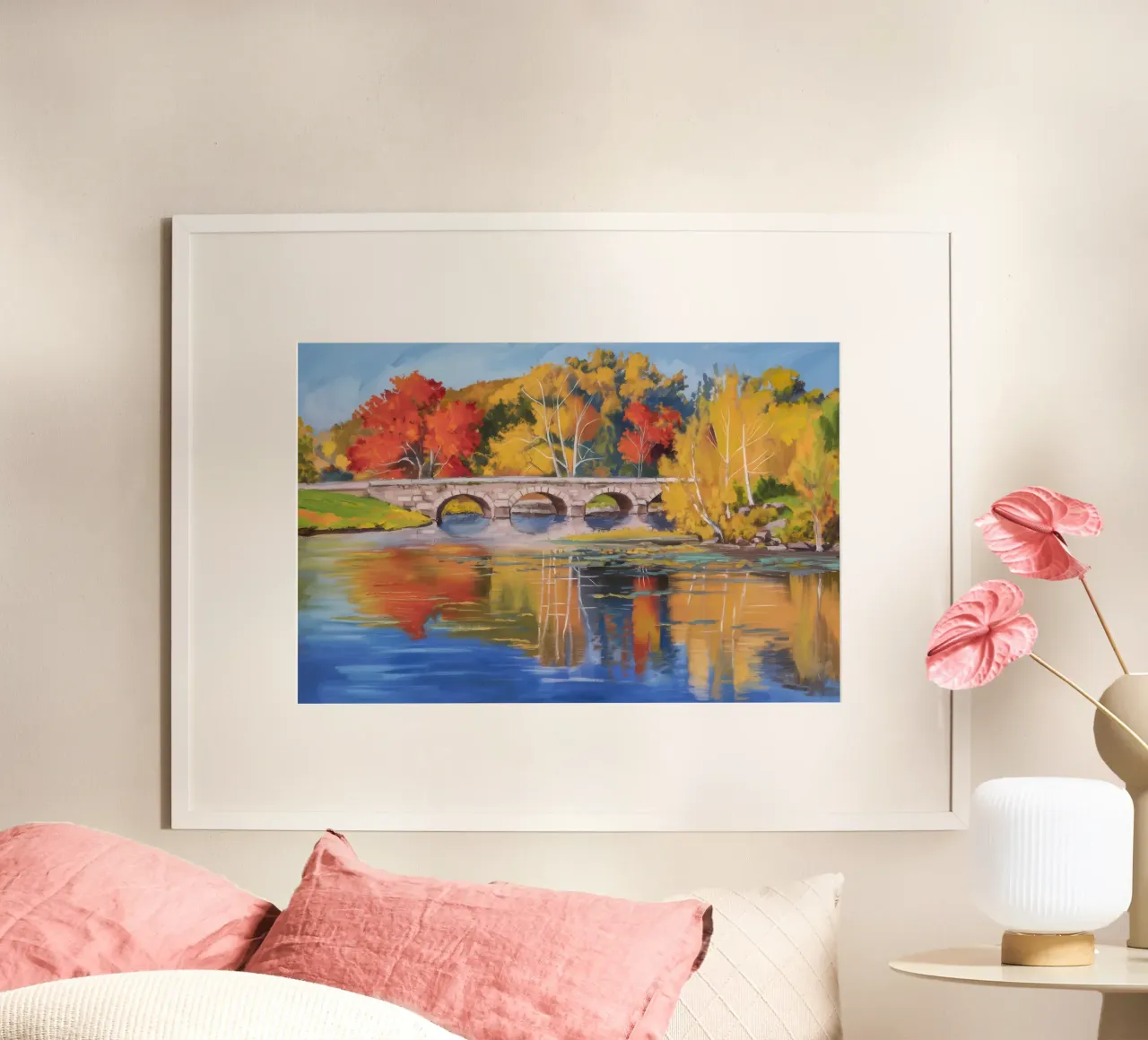 Riflessione autunnale sul fiume carta hahnemühle da Angkasa Mist