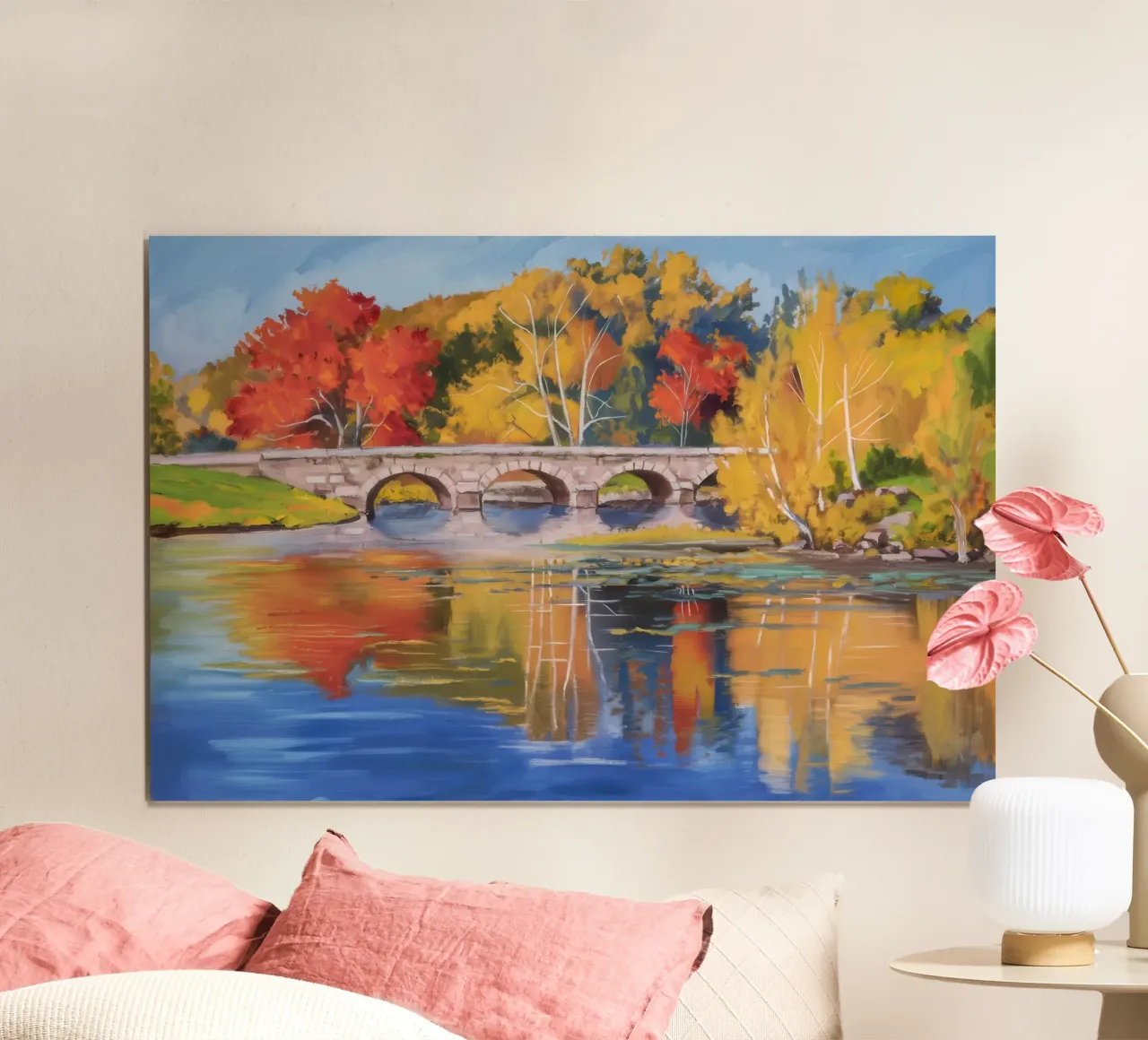 Riflessione autunnale sul fiume carta hahnemühle da Angkasa Mist