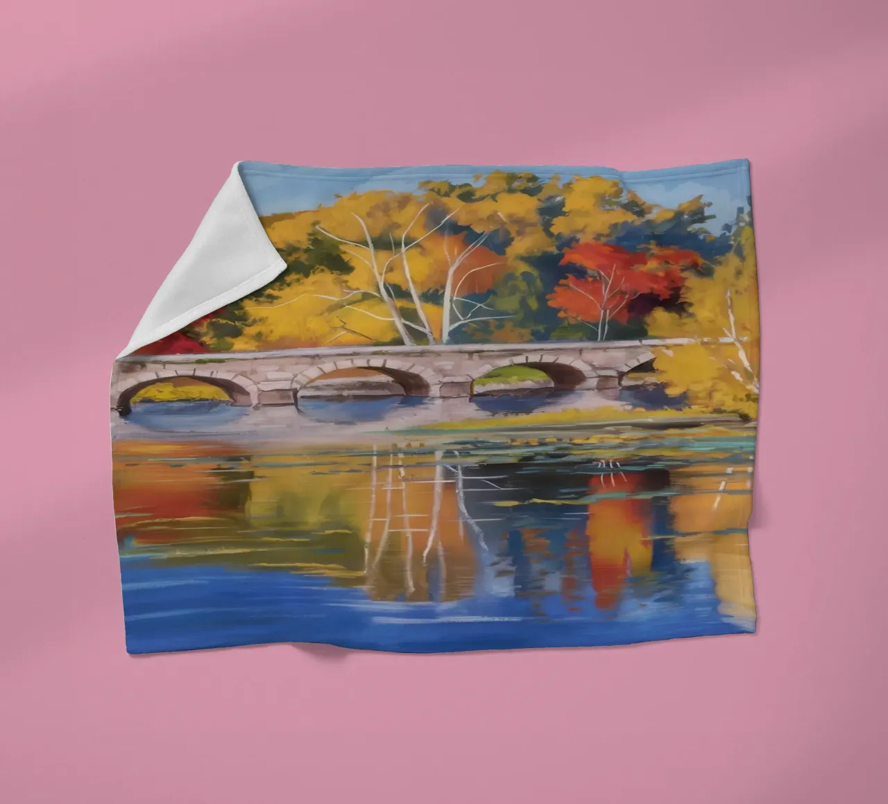 Riflessione autunnale sul fiume coperta in pile da Angkasa Mist