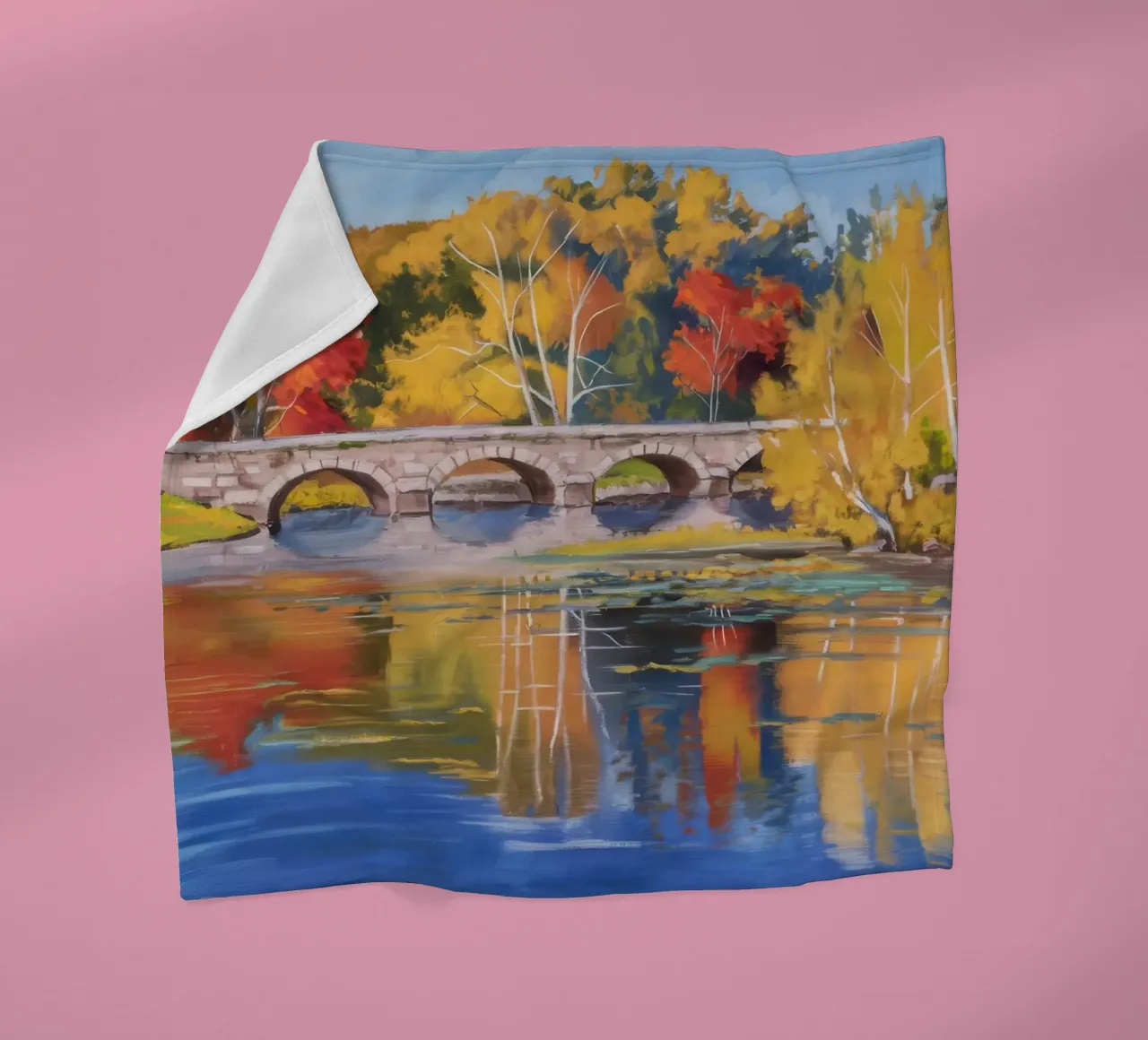 Riflessione autunnale sul fiume coperta in pile da Angkasa Mist