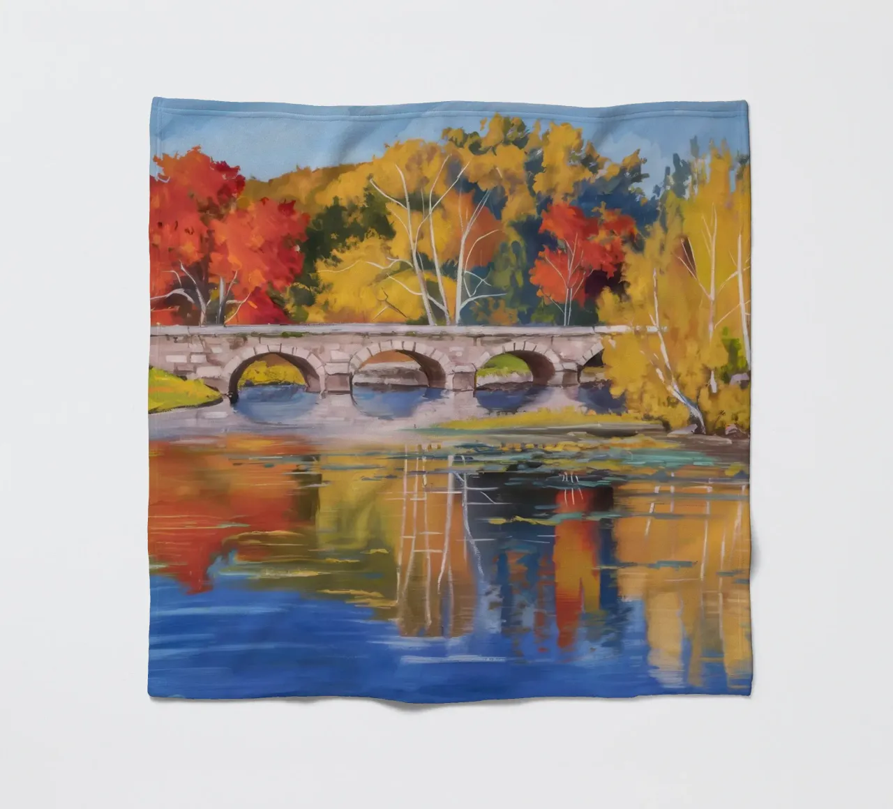 Riflessione autunnale sul fiume coperta in pile da Angkasa Mist