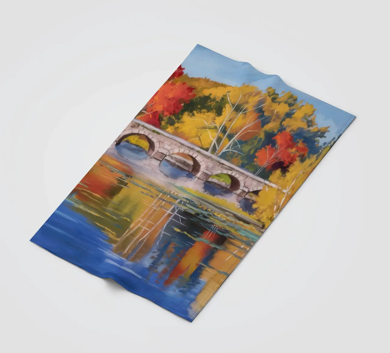 Riflessione autunnale sul fiume coperta in pile da Angkasa Mist