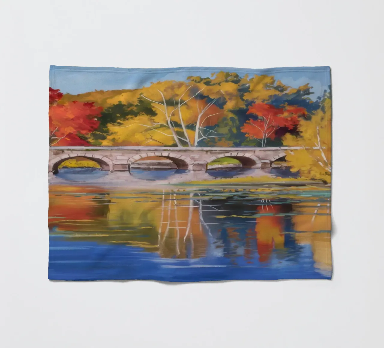Riflessione autunnale sul fiume coperta in pile da Angkasa Mist