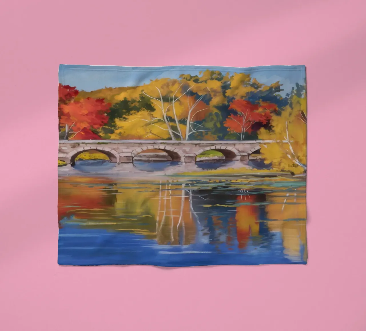 Riflessione autunnale sul fiume coperta in pile da Angkasa Mist