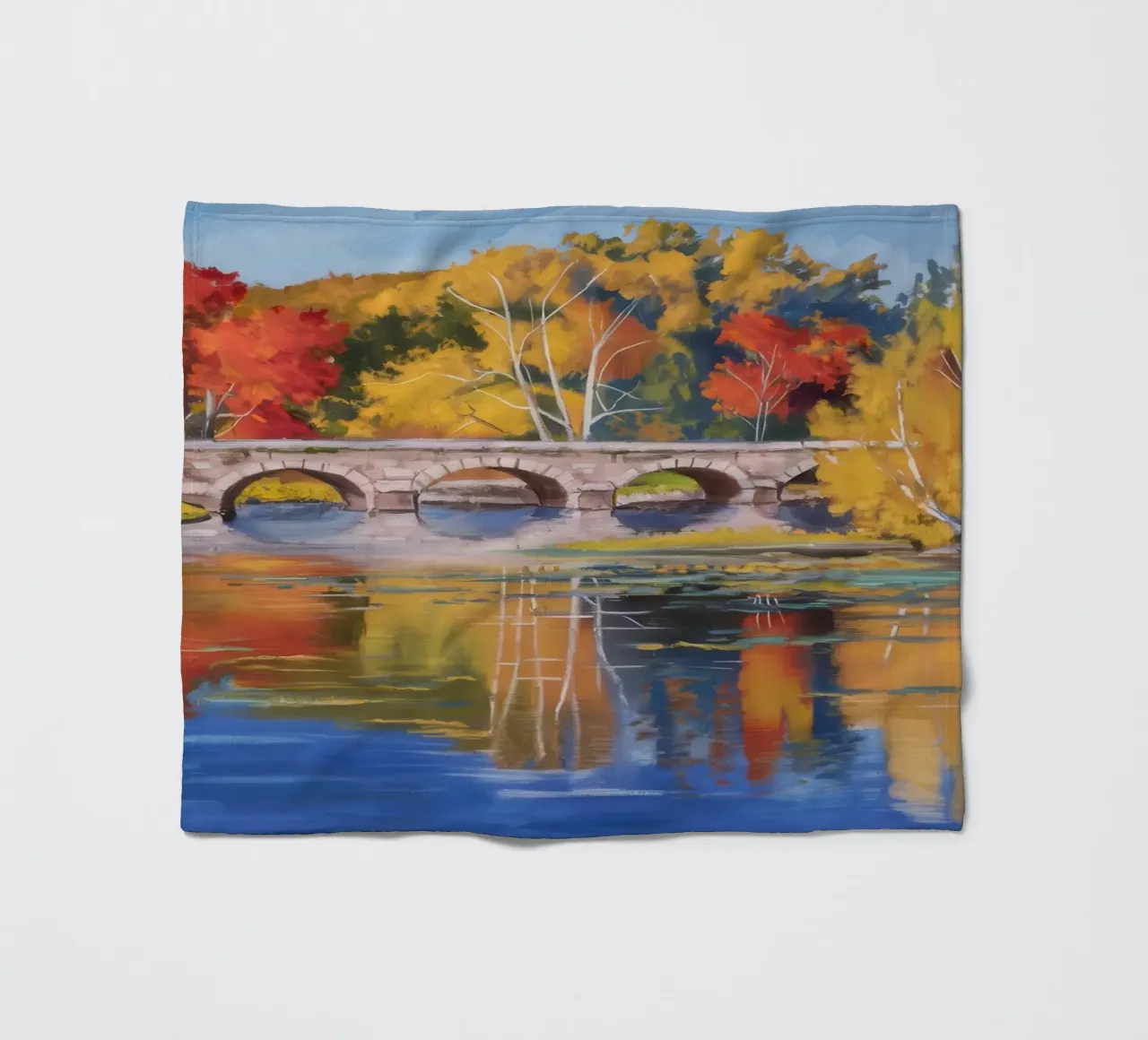 Riflessione autunnale sul fiume coperta in pile da Angkasa Mist