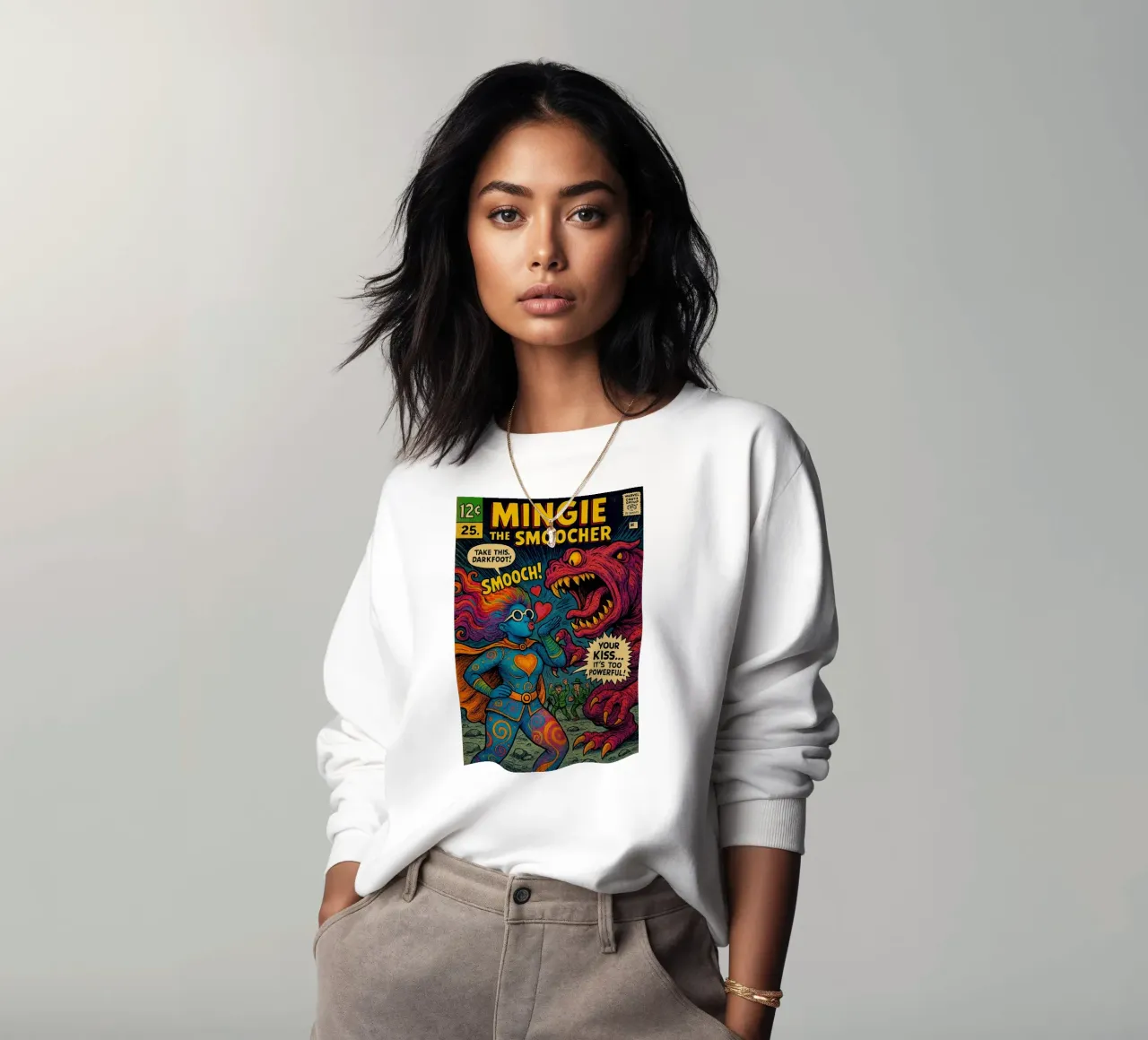 MINGIE THE SMOOCHER 1 - Fresh Supes On The Block felpa da Vintage Van Gogh
